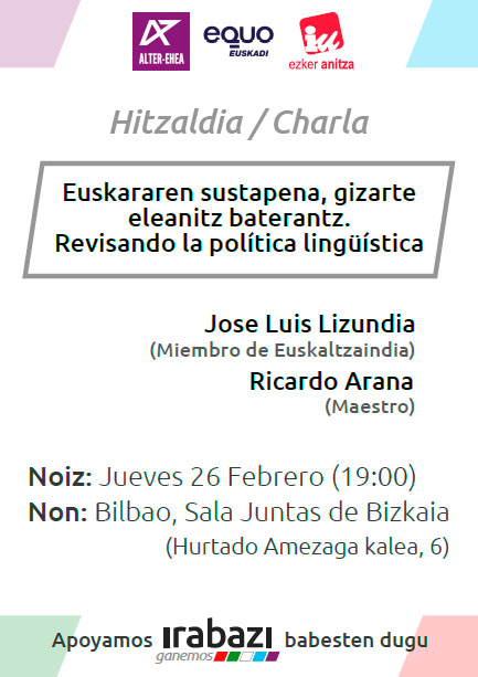 <!--:es-->Charla<!--:--><!--:EU-->Hitzaldia<!--:--> @ Sala Juntas de Bizkaia, Bilbao
